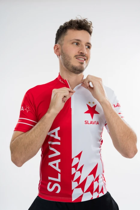 Cyklodres Slavia unisex bílá/červená