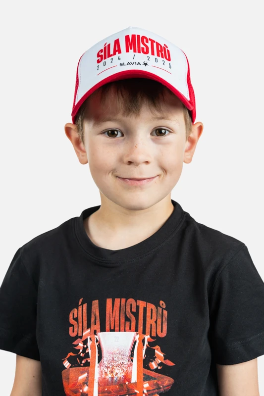 Trucker kšiltovka Síla mistrů děti červeno/bílá
