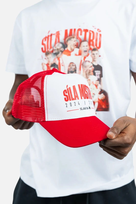 Trucker kšiltovka Síla mistrů unisex červeno/bílá