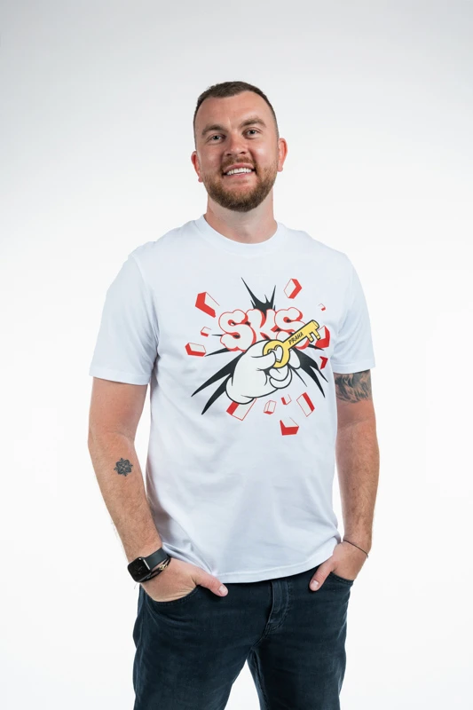 Triko Klíč od Prahy by Pasta Oner unisex bílá