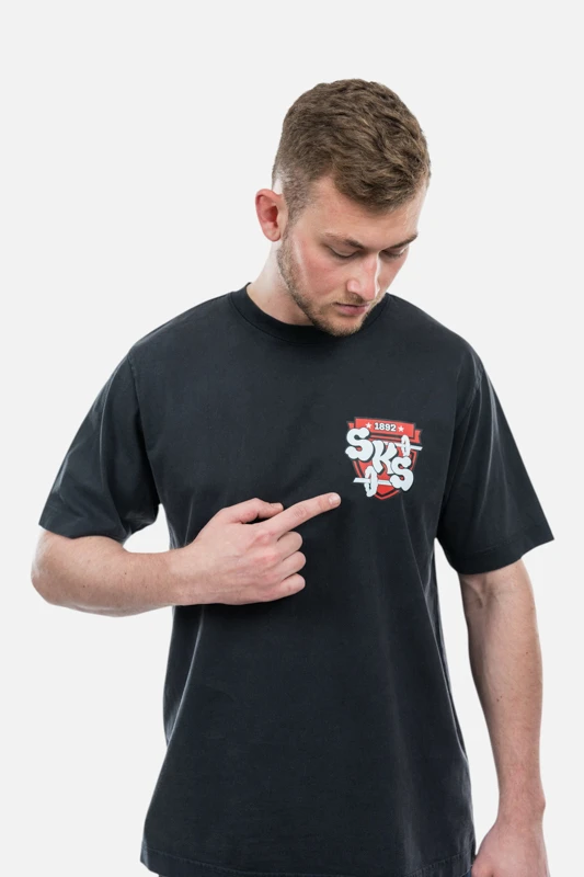 Triko We are always with you Slavia x Pasta Oner unisex washed černá