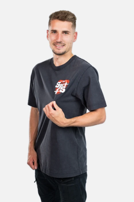 Triko We are always with you Slavia x Pasta Oner unisex washed černá