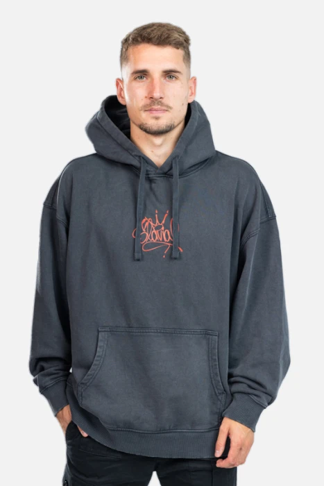 Mikina Hoodie Erb Slavia x Pasta Oner unisex washed černá