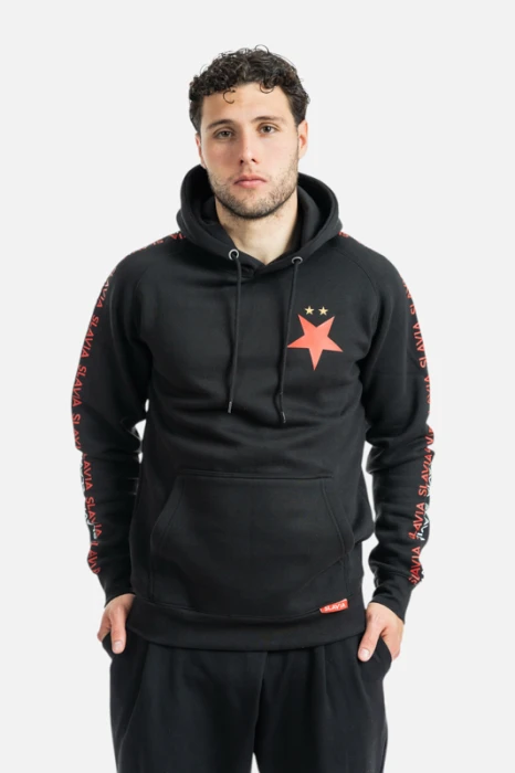 Mikina Slavia Hoodie sleeves  muži černá