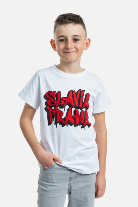 Triko Slavia Graffiti děti bílá