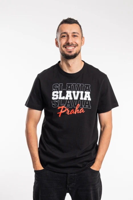 Triko Slavia Trippled muži černá