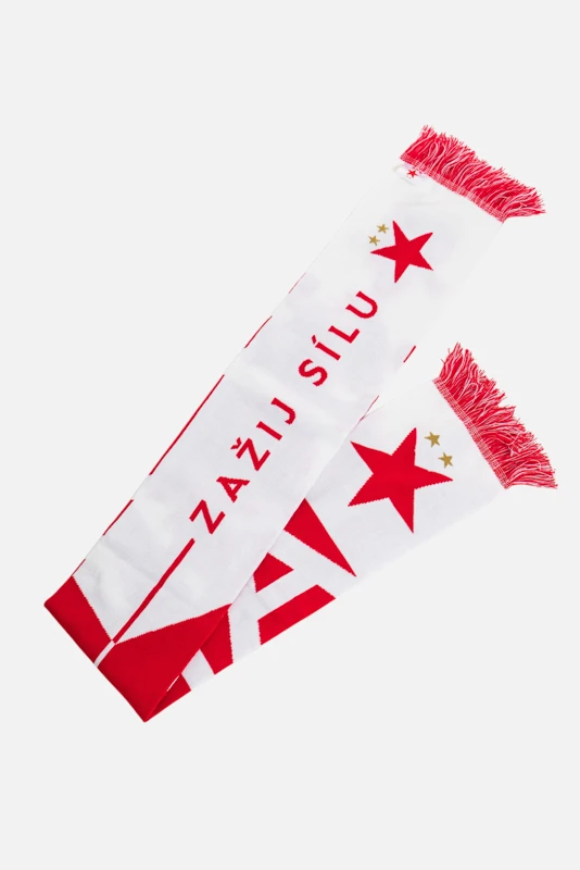 Šála Slavia Zažij sílu unisex bílá/červená