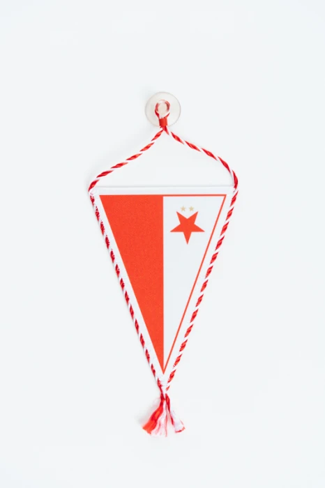 Vlaječka do auta Slavia  červená/bílá
