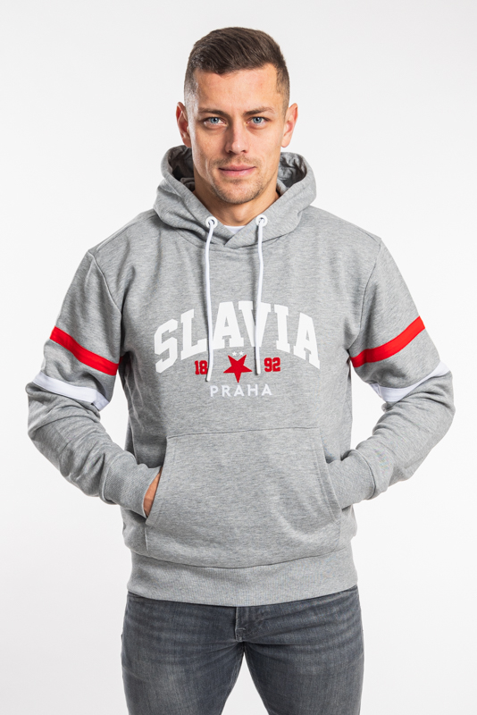 Mikina Slavia Uni Hoodie muži šedá