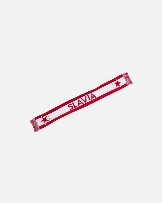 Šála Slavia Classic unisex bílá/červená